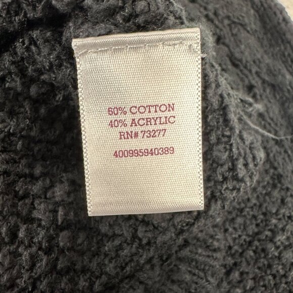 So Womens Black Knit Long Sleeve Cable Sweater Size XL Cotton Blend Casual - Picture 5 of 7